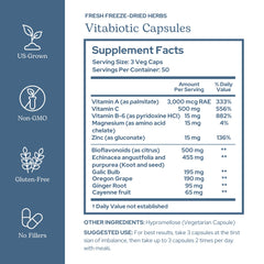 Close-up of Eclectic Herb Vitabiotic capsules highlighting the whole-herb formula.