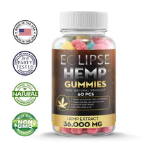 Eclipse Hemp gummies nutrition panel highlights vitamins and omega fatty acids.