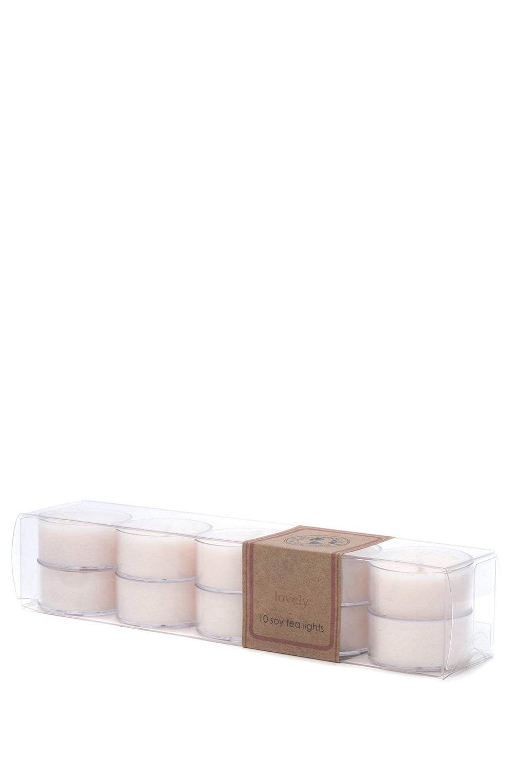 Eco Candle Co tea light lavender for calming, clean-burn ambiance.