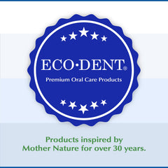 Eco-Dent mint finish conveys long-lasting fresh breath after use.