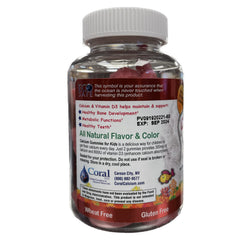 Eco Safe Coral Calcium D3 Kids Gummy ingredients label highlights minerals