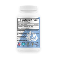 EcoIntegratives Lithium Orotate capsules on a desk suggesting cognitive support.