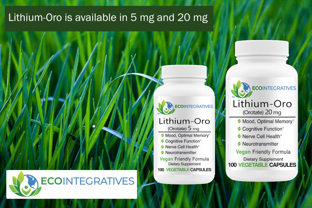 EcoIntegratives Lithium Orotate label ingredients emphasizes pharmaceutical-grade quality.