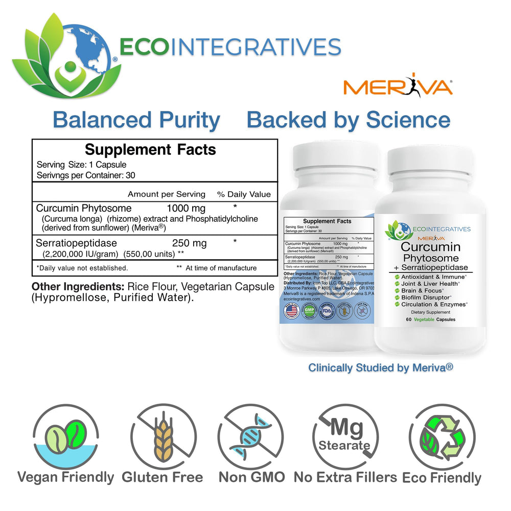 EcoIntegratives Meriva Curcumin Phytosome capsules ready for daily mobility comfort.