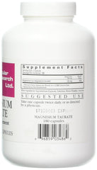 Ecological Formulas Magnesium Taurate 125 mg label highlights product details and practitioner trust