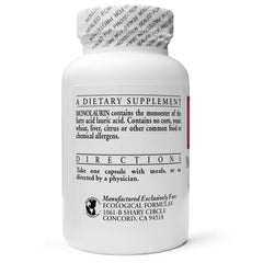 Ecological Formulas Monolaurin capsules closeup reveals pure capsules