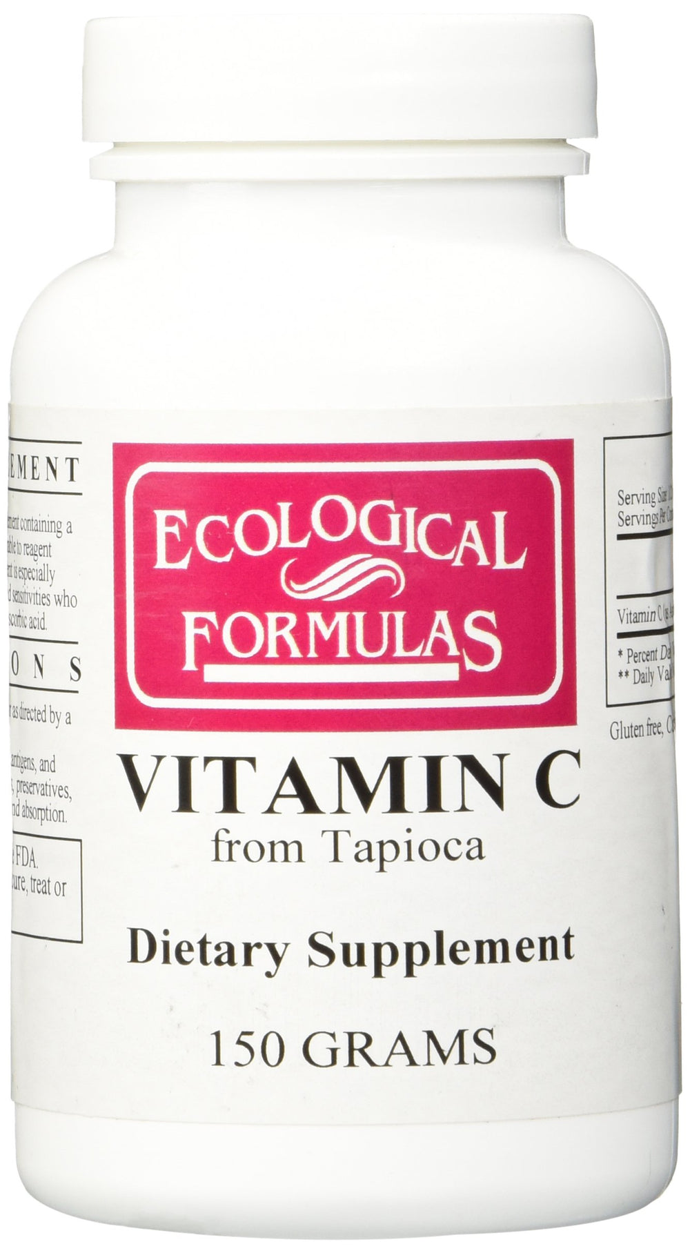 Ecological Formulas Vitamin C from Tapioca powder in a jar for daily wellness