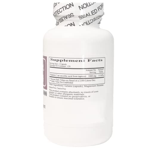 Ecological Formulas Vitamin C tapioca dosage on bottle shows daily 3 capsules