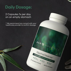 EcoNugenics Detox Rescue total-body health concept seen across packaging and bottles.