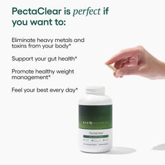 EcoNugenics PectaClear packaging shown for convenient, at-home toxin management.