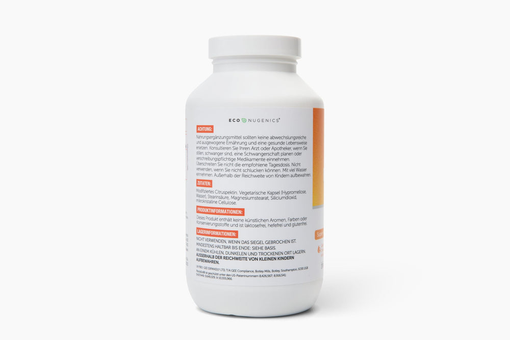 EcoNugenics PectaSol capsules closeup emphasizes convenient vegan options