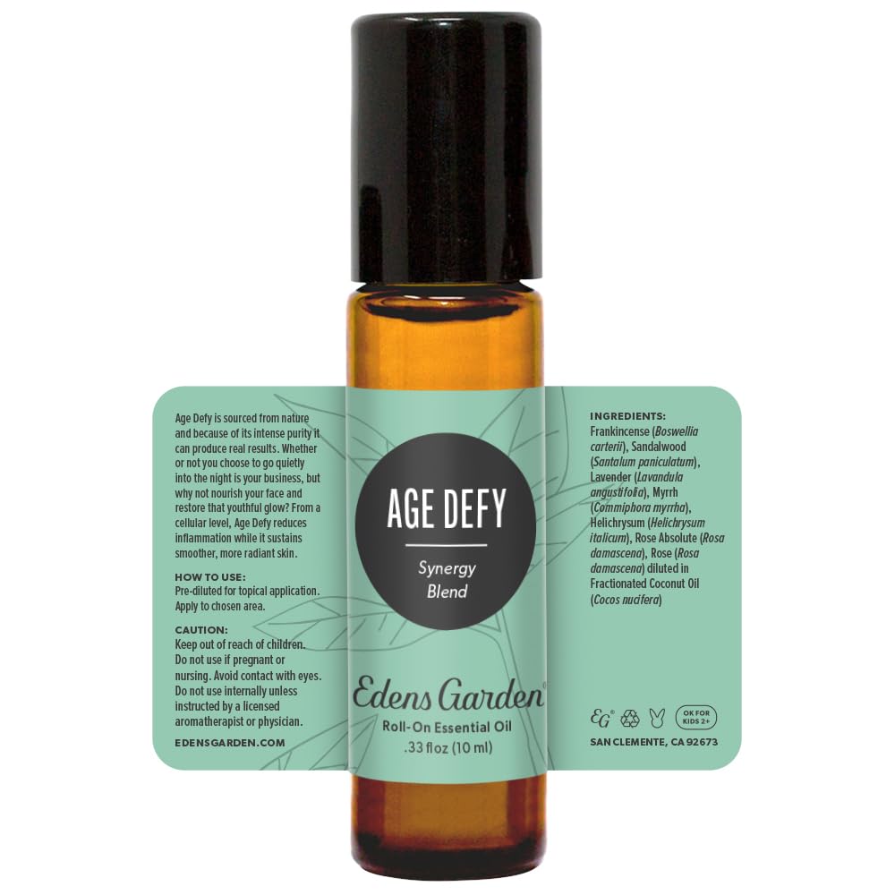 Edens Garden Age Defy care routine setup showing on-the-go wellness ritual.