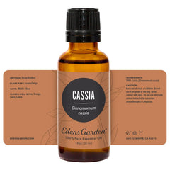 Protective packaging for Edens Garden Cassia essential oil.