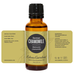 Edens Garden Chamomile oil skin-application demonstrates gentle, soothing skincare use
