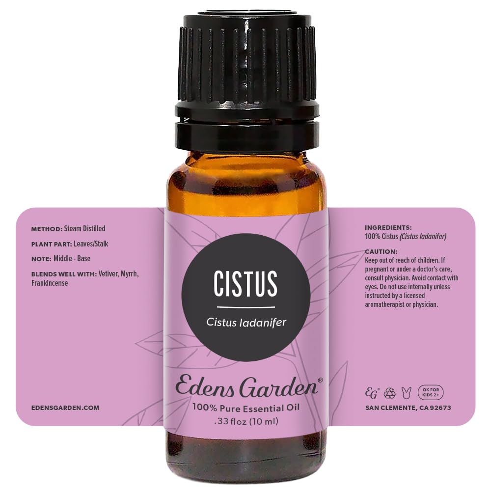 Edens Garden Cistus essential oil packaging display for gifting.