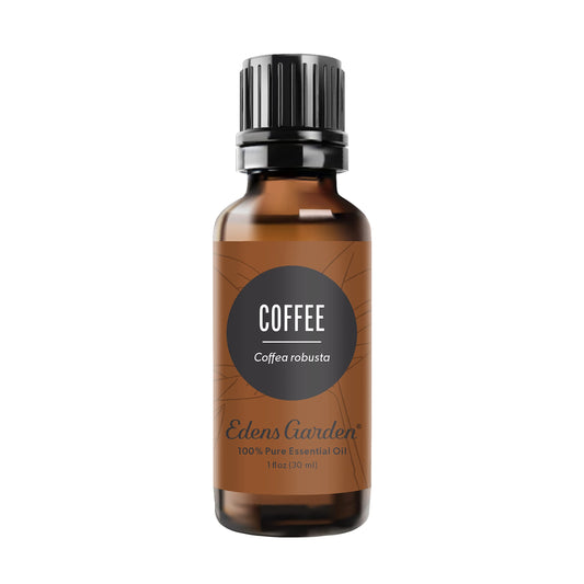Edens Garden Coffee Essential Oil bottle highlighting rich aroma for diffusers