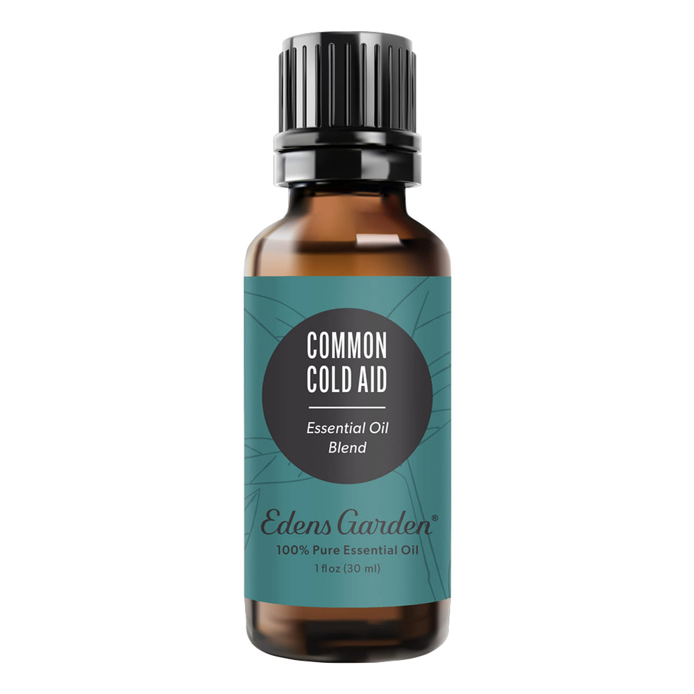 Edens Garden Common Cold Aid bottle—pure essential oils for quick, portable use.