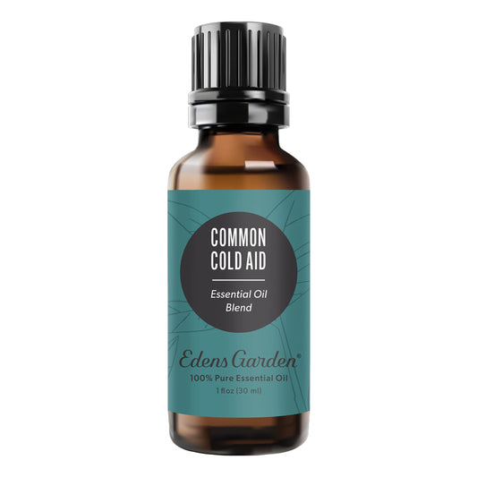 Edens Garden Common Cold Aid bottle—pure essential oils for quick, portable use.