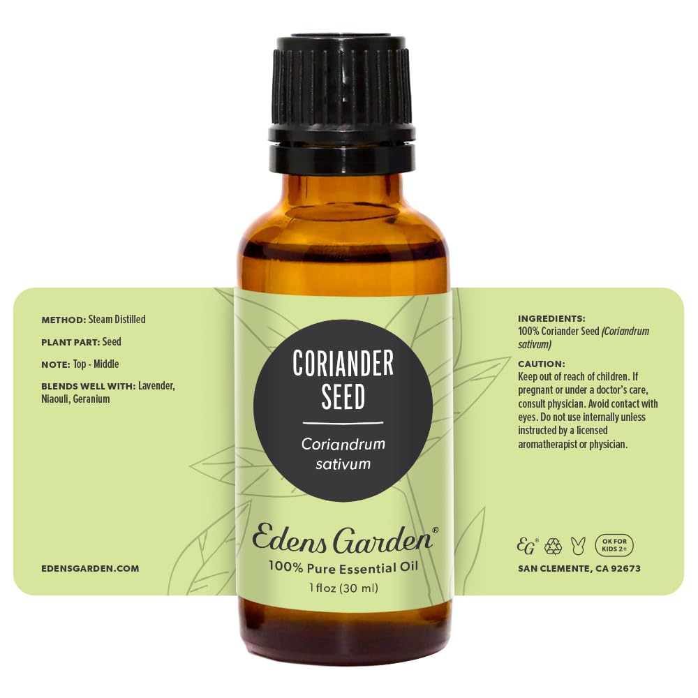 Kid-safe aroma option with Edens Garden coriander seed oil.