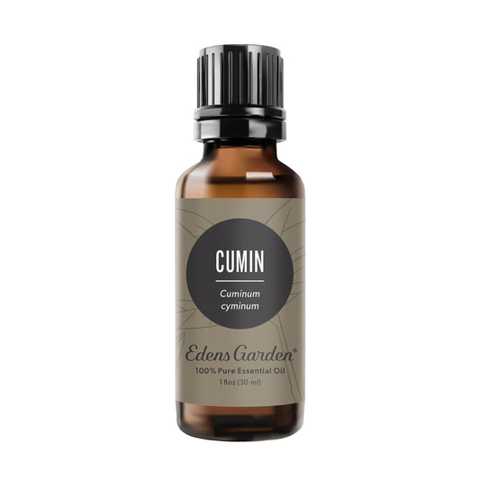 Edens Garden cumin essential oil bottle front view, ideal for diffusion and culinary depth.