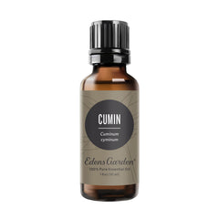 Edens Garden cumin essential oil bottle front view, ideal for diffusion and culinary depth.
