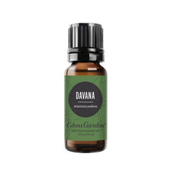 Edens Garden Davana essential oil bottle with rich aroma for diffusion and skin care.