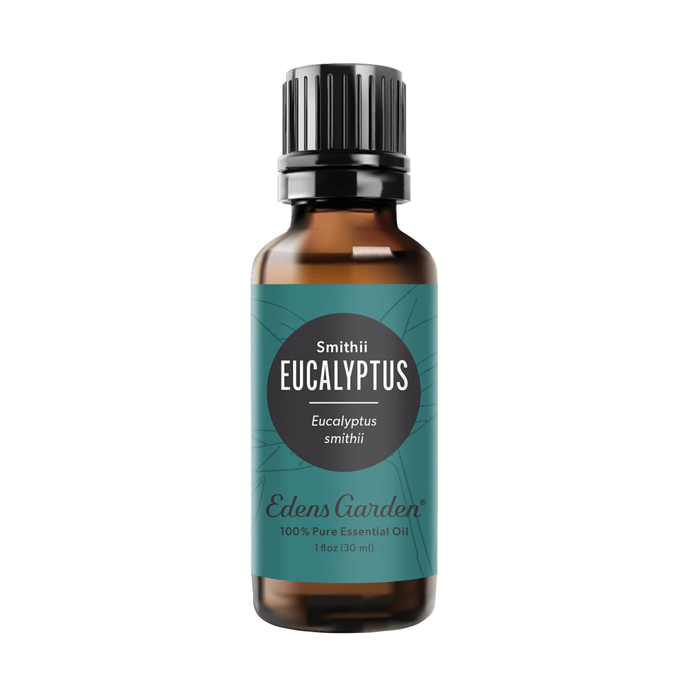 Edens Garden Eucalyptus Smithii bottle pour for a crisp aromatherapy moment.
