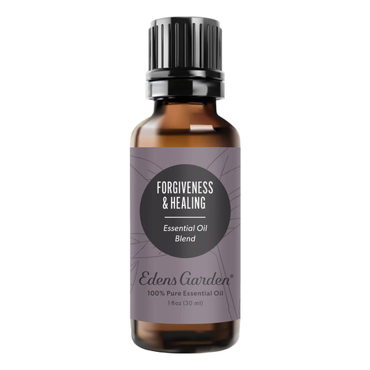 Edens Garden Forgiveness & Healing oil bottle ready for personal aroma rituals.