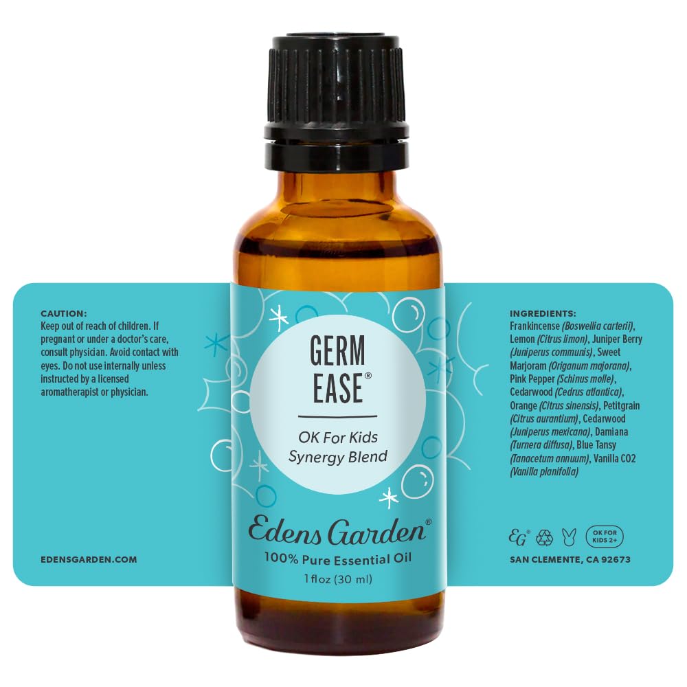 Germ Ease bottle shown in a serene home setup.