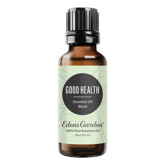 Edens Garden Good Health bottle front, inviting aroma for daily refreshment.
