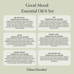 Edens Garden Good Mood label closeup emphasizing purity and branding.