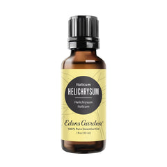 Edens Garden Helichrysum Italicum bottle close-up for premium aromatherapy.