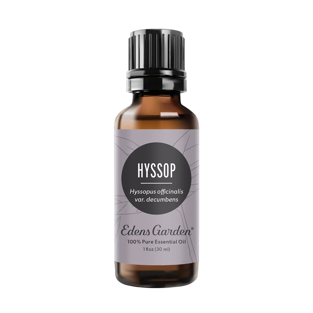 Edens Garden hyssop bottle pour: convenient aromatherapy oil for diffusers and personal blends.