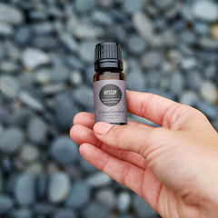 Edens Garden hyssop diffuser bottle: helps create a fresh, uplifting atmosphere for focused breathing.