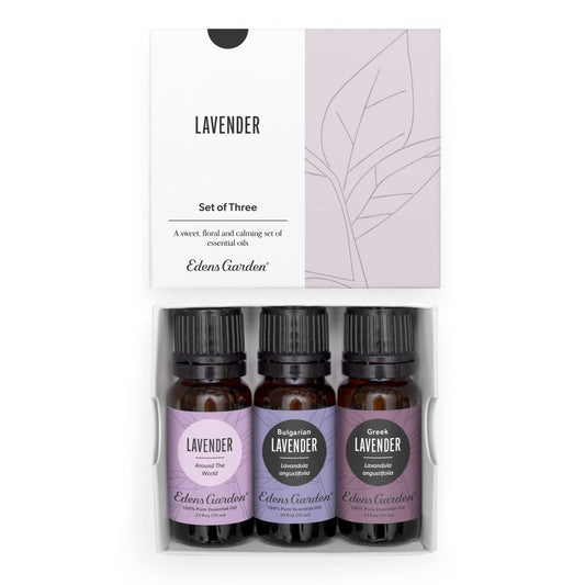 Edens Garden Lavender Around the World bottle for diffusion and relaxation.