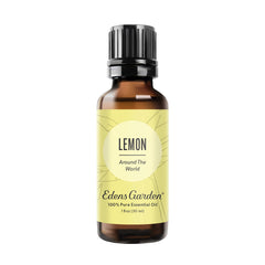 Edens Garden Lemon Around The World bottle for diffusion and mood uplift.