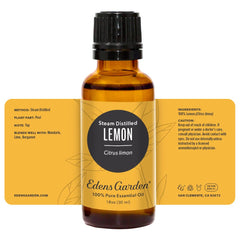 Edens Garden Lemon oil bottle on shelf offering a premium-grade option.