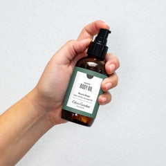 Edens Garden Muscle Relief massage-application demonstrates targeted relief during a relaxing self-care session.