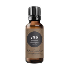 Edens Garden Myrrh oil bottle front for diffusion and topical skin care.