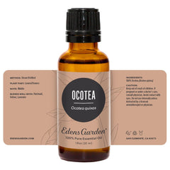 Ocotea GC-MS certificate display reinforcing transparent quality from Edens Garden.