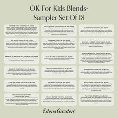 Edens Garden OK For Kids Sampler aromatherapy setup supporting family routines.