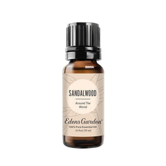 Edens Garden Sandalwood Around The World bottle with rich, calming aroma