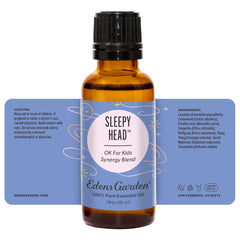 Sleepy Head 30 ml bottle on dresser ready to diffuse.