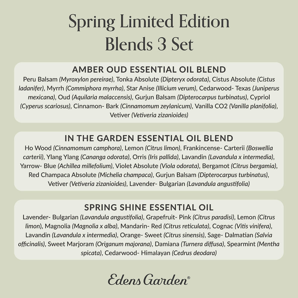 Edens Garden Spring 3-pack on a desk for easy daily aromatherapy