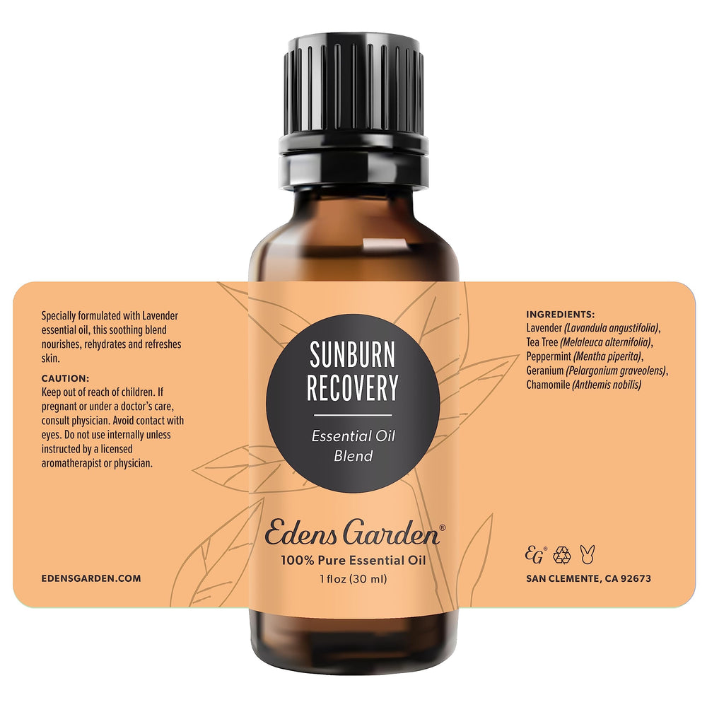 Edens Garden Sunburn Recovery garden scene conveying natural ingredients