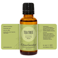 Edens Garden Tea Tree Around The World packaging details and usage notes