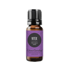 Edens Garden Vitex essential oil bottle front for calming aromatherapy sessions.