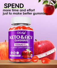 EDUDYF Keto ACV Gummies front label highlights vegan and gluten-free