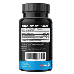 Effective Nutra DIM 300mg label highlighting ingredients and bioavailable formula.