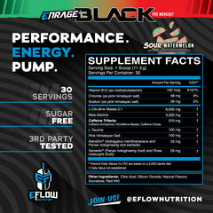 eFlow Nutrition Enrage black bottle back label with energy ingredients